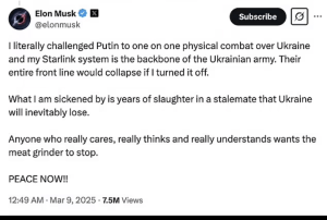 Elon Musk's Ukraine Sanctions Proposal