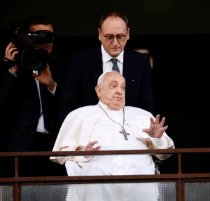 Pope Makes First Public Appearance After Five Weeks in Hospital